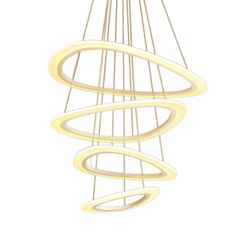 White Teardrop 4/5 Tiered Chandelier Simplicity LED Lamp - Rebooters