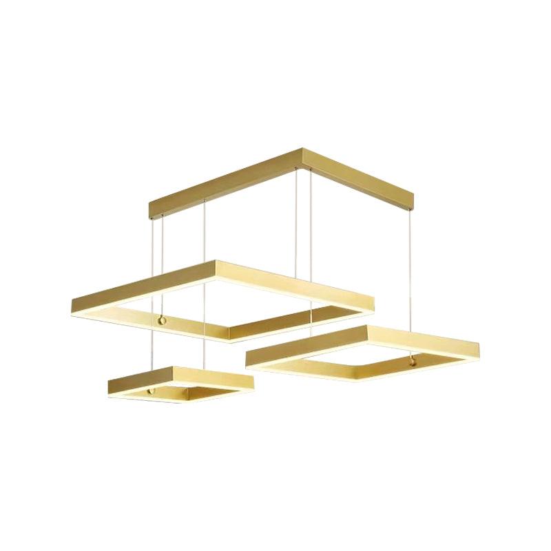 3-Head Living Room LED Pendant Light Minimalist Gold Coffee Chandelier - Rebooters