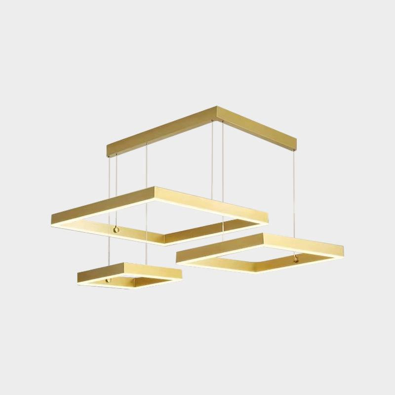 3-Head Living Room LED Pendant Light Minimalist Gold Coffee Chandelier - Rebooters