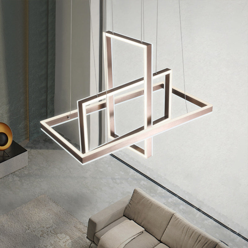 Rectangle Interlocking Chandelier Creative Minimalist LED Light - Rebooters
