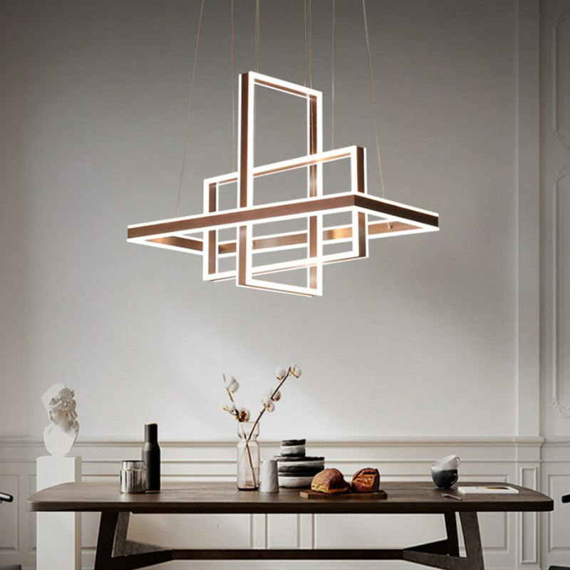Rectangle Interlocking Chandelier Creative Minimalist LED Light - Rebooters