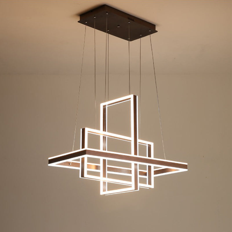 Rectangle Interlocking Chandelier Creative Minimalist LED Light - Rebooters
