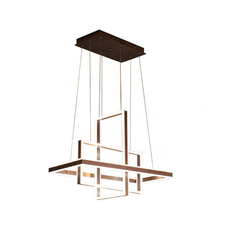 Rectangle Interlocking Chandelier Creative Minimalist LED Light - Rebooters