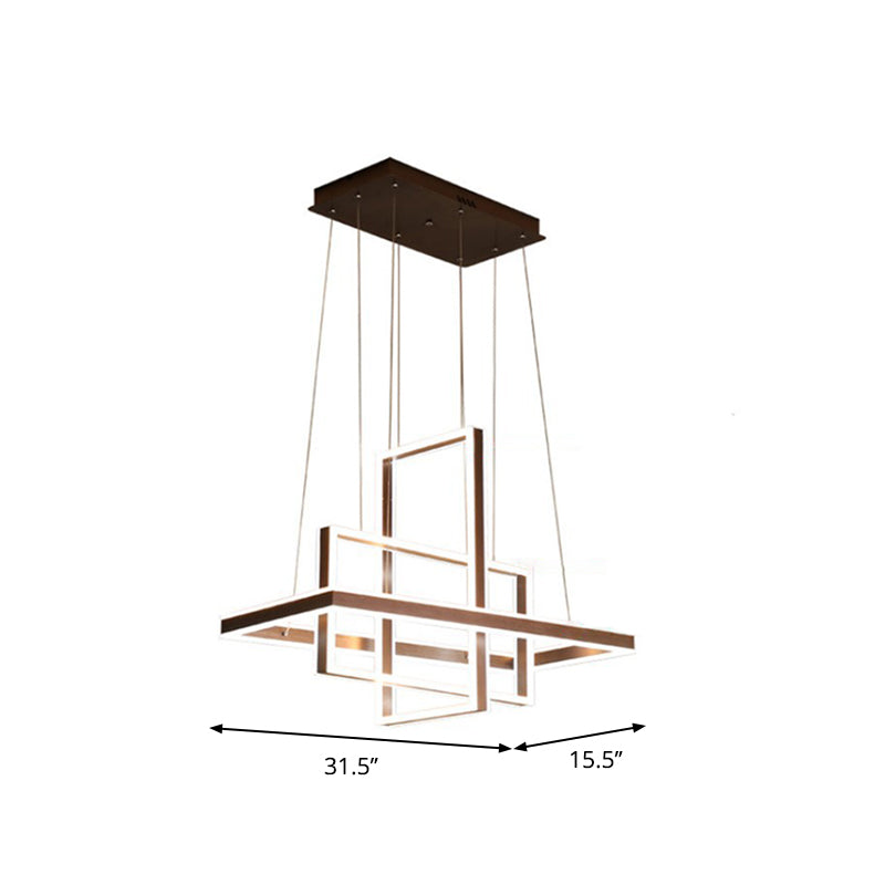 Rectangle Interlocking Chandelier Creative Minimalist LED Light - Rebooters