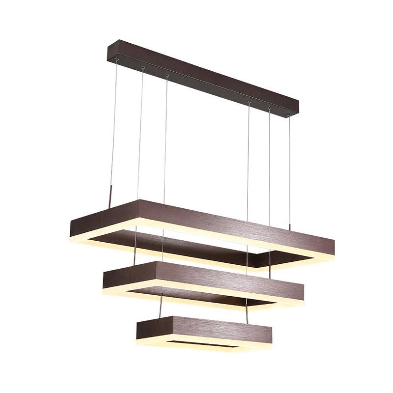Modern LED Chandelier Coffee Tapered Pendant Light Acrylic - Rebooters