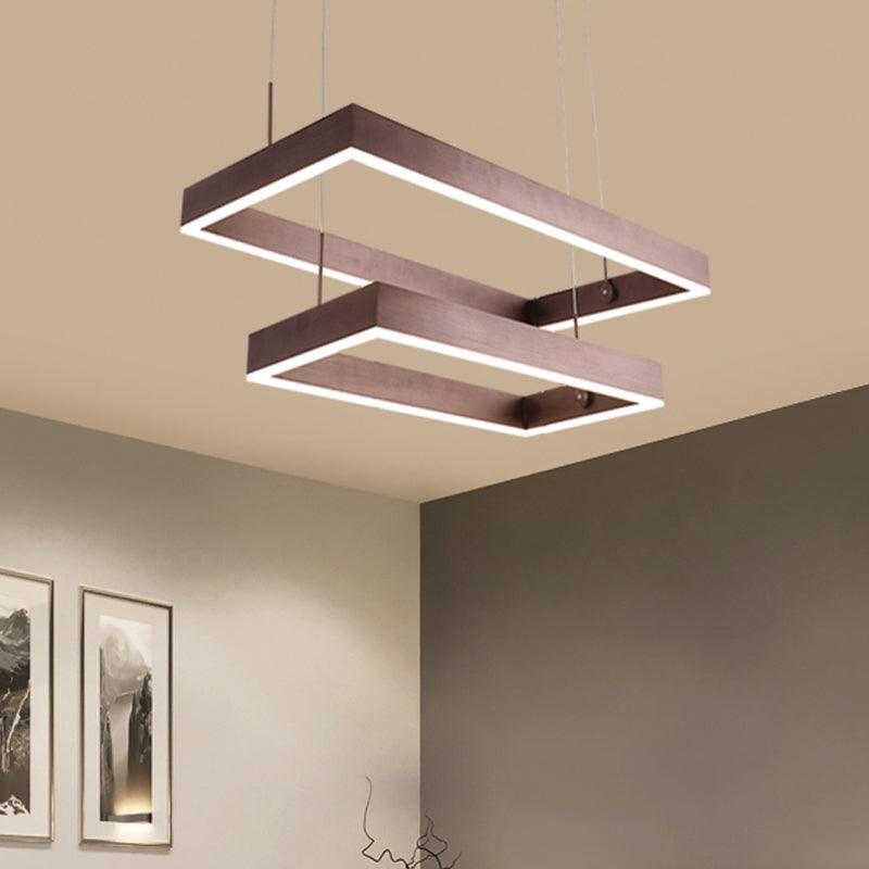 Modern LED Chandelier Coffee Tapered Pendant Light Acrylic - Rebooters