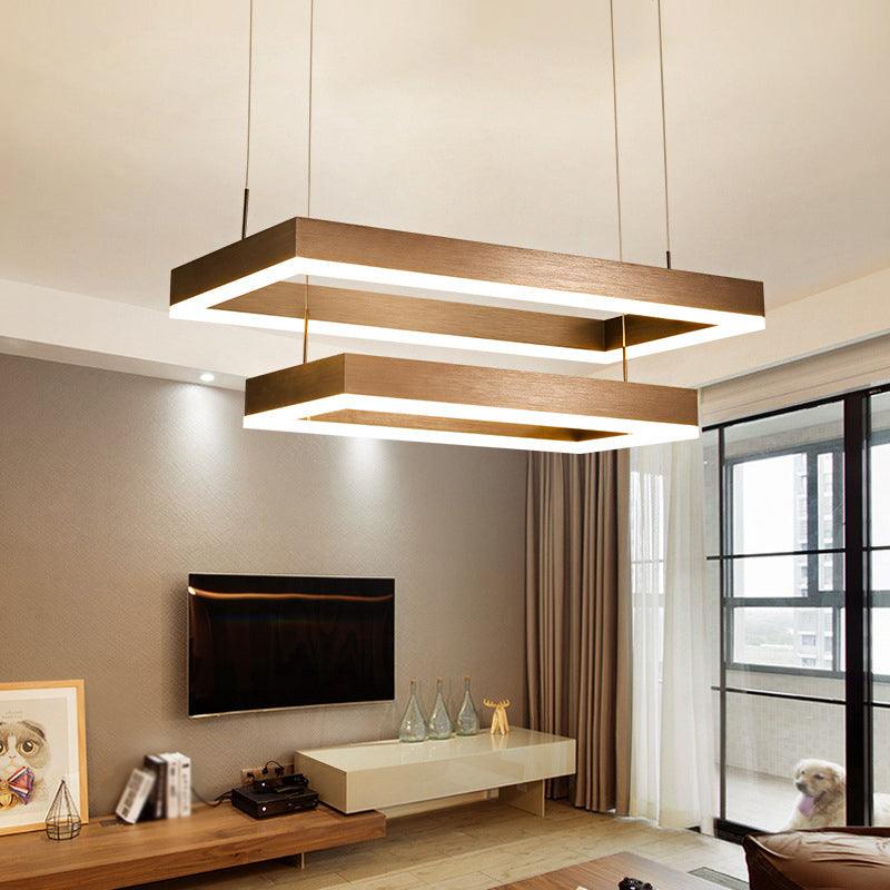 Modern LED Chandelier Coffee Tapered Pendant Light Acrylic - Rebooters