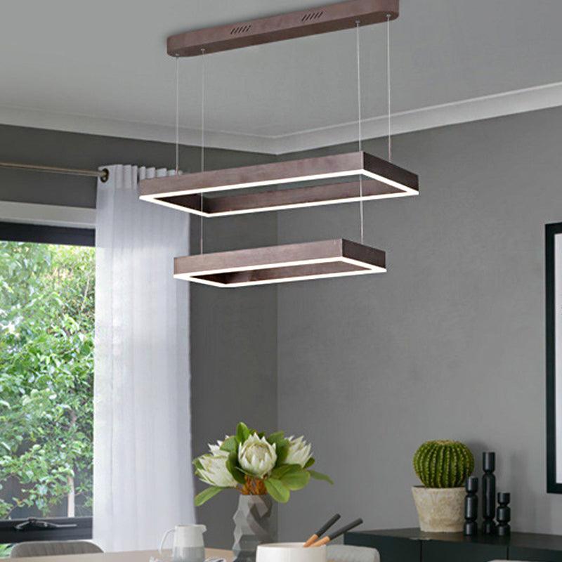 Modern LED Chandelier Coffee Tapered Pendant Light Acrylic - Rebooters