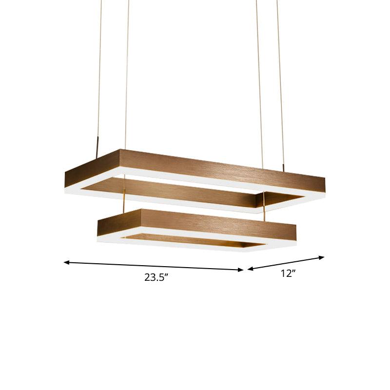 Modern LED Chandelier Coffee Tapered Pendant Light Acrylic - Rebooters