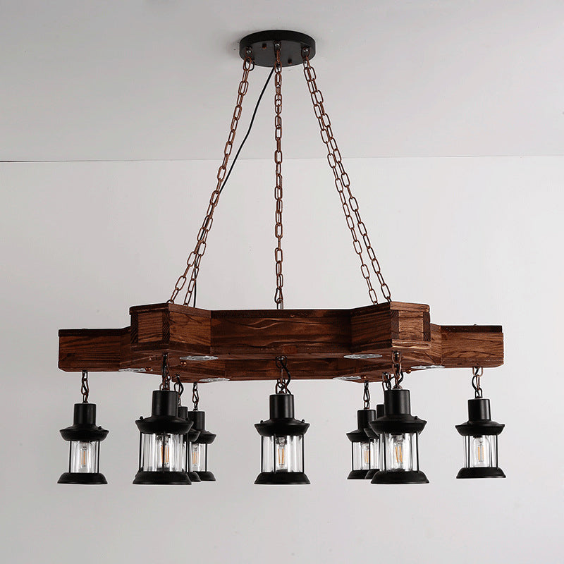 Wood Black Chandelier Lamp Tree Rudder 15 Heads Fixture - Rebooters