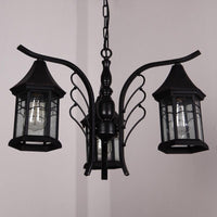 Black 3/5/6 Heads Ceiling Light Industrial Glass Lantern Fixture - Rebooters