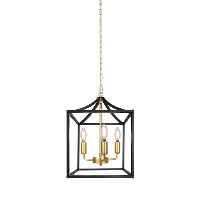 3 Lights Chandelier Lamp Industrial Kitchen Ceiling Pendant Black Gold - Rebooters