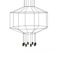 4/6/8 Heads Iron Pendant Light Industrial Black Hexagonal Chandelier - Rebooters