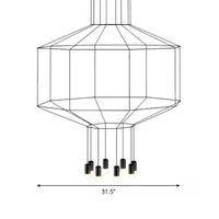4/6/8 Heads Iron Pendant Light Industrial Black Hexagonal Chandelier - Rebooters