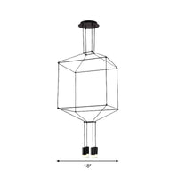 4/6/8 Heads Iron Pendant Light Industrial Black Hexagonal Chandelier - Rebooters