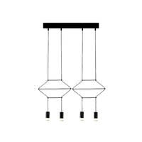 4/6/8 Heads Iron Pendant Light Industrial Black Hexagonal Chandelier - Rebooters