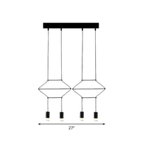 4/6/8 Heads Iron Pendant Light Industrial Black Hexagonal Chandelier - Rebooters