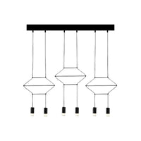 4/6/8 Heads Iron Pendant Light Industrial Black Hexagonal Chandelier - Rebooters