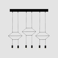 4/6/8 Heads Iron Pendant Light Industrial Black Hexagonal Chandelier - Rebooters