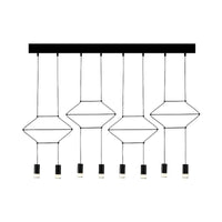 4/6/8 Heads Iron Pendant Light Industrial Black Hexagonal Chandelier - Rebooters