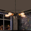 Round Caged Restaurant Ceiling Pendant Industrial Iron 5-Bulb Black Chandelier Lamp - Rebooters