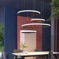 4-Head Living Room LED Chandelier Minimalist Black Coffee Pendant Lamp - Rebooters