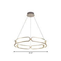 1/2-Tiered Wristlet Shaped Chandelier Metal Gold LED Light - Rebooters