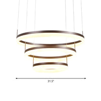 Acrylic 2/3-Tier Circular Drop Pendant Minimalism Coffee Lamp - Rebooters