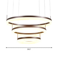 Acrylic 2/3-Tier Circular Drop Pendant Minimalism Coffee Lamp - Rebooters