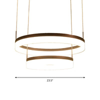 Acrylic 2/3-Tier Circular Drop Pendant Minimalism Coffee Lamp - Rebooters