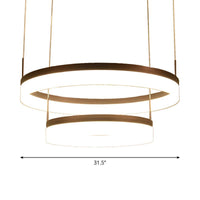 Acrylic 2/3-Tier Circular Drop Pendant Minimalism Coffee Lamp - Rebooters