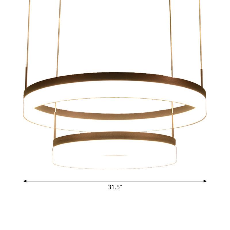 Acrylic 2/3-Tier Circular Drop Pendant Minimalism Coffee Lamp - Rebooters
