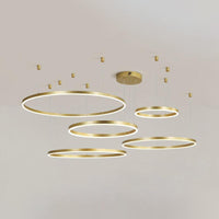 3/4/5 Tiered Hoop Metal Chandelier Gold LED Ceiling Light - Rebooters