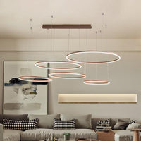 3/4/5-Tier Circular Restaurant Chandelier Acrylic Minimalist LED Ceiling Pendant Light - Rebooters