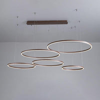 3/4/5-Tier Circular Restaurant Chandelier Acrylic Minimalist LED Ceiling Pendant Light - Rebooters