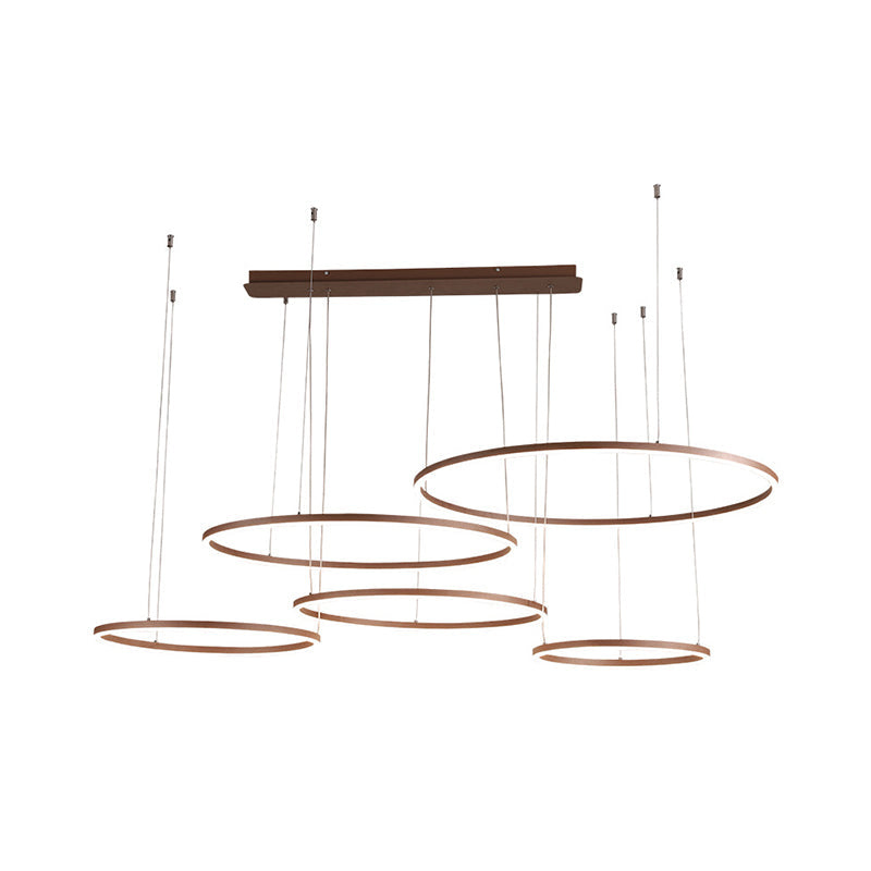 3/4/5-Tier Circular Restaurant Chandelier Acrylic Minimalist LED Ceiling Pendant Light - Rebooters