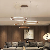 3/4/5-Tier Circular Restaurant Chandelier Acrylic Minimalist LED Ceiling Pendant Light - Rebooters