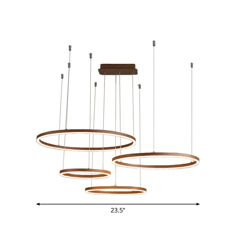 3/4/5-Tier Circular Restaurant Chandelier Acrylic Minimalist LED Ceiling Pendant Light - Rebooters
