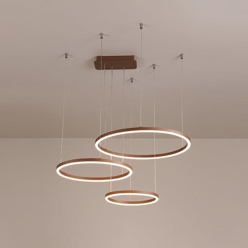 3/4/5-Tier Circular Restaurant Chandelier Acrylic Minimalist LED Ceiling Pendant Light - Rebooters