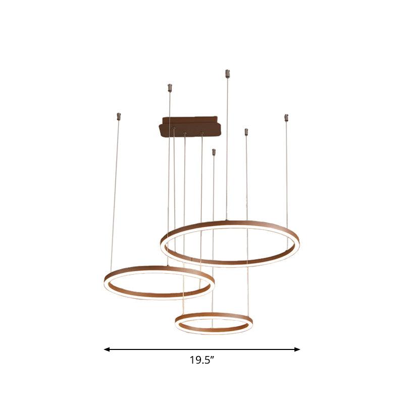 3/4/5-Tier Circular Restaurant Chandelier Acrylic Minimalist LED Ceiling Pendant Light - Rebooters