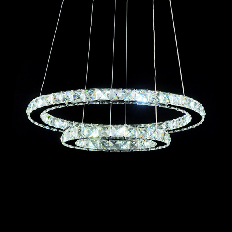 2/3 Tiers Crystal Encrusted Chandelier LED Pendant Light - Rebooters