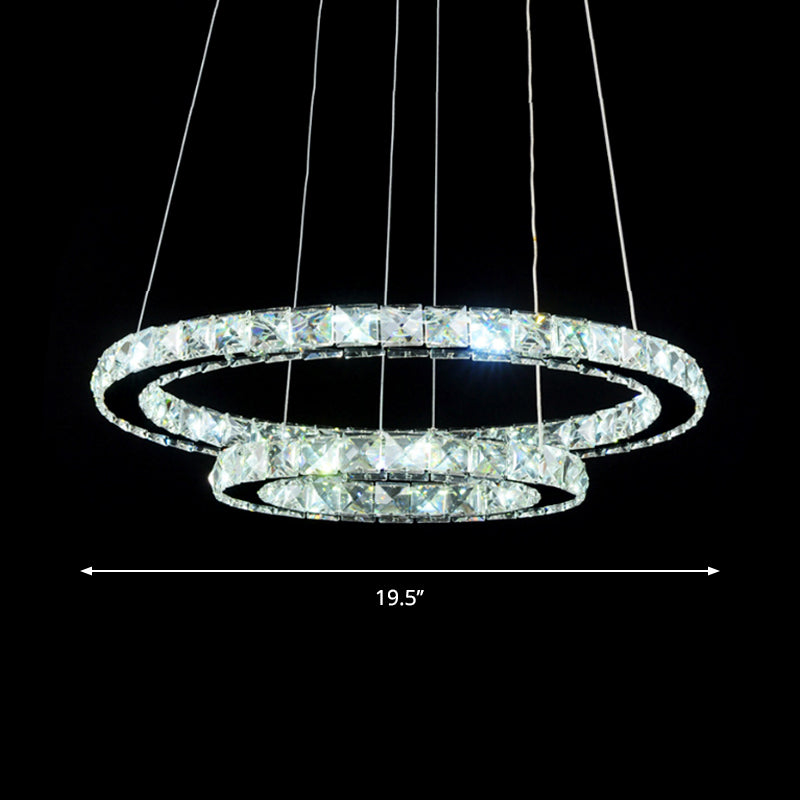 2/3 Tiers Crystal Encrusted Chandelier LED Pendant Light - Rebooters