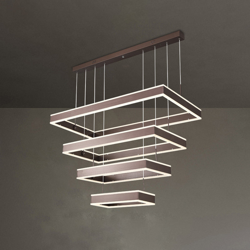 Simplicity LED Hanging Ceiling Light Coffee 2/3/4 Tiered Chandelier - Rebooters