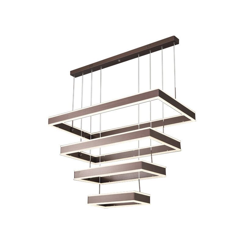 Simplicity LED Hanging Ceiling Light Coffee 2/3/4 Tiered Chandelier - Rebooters