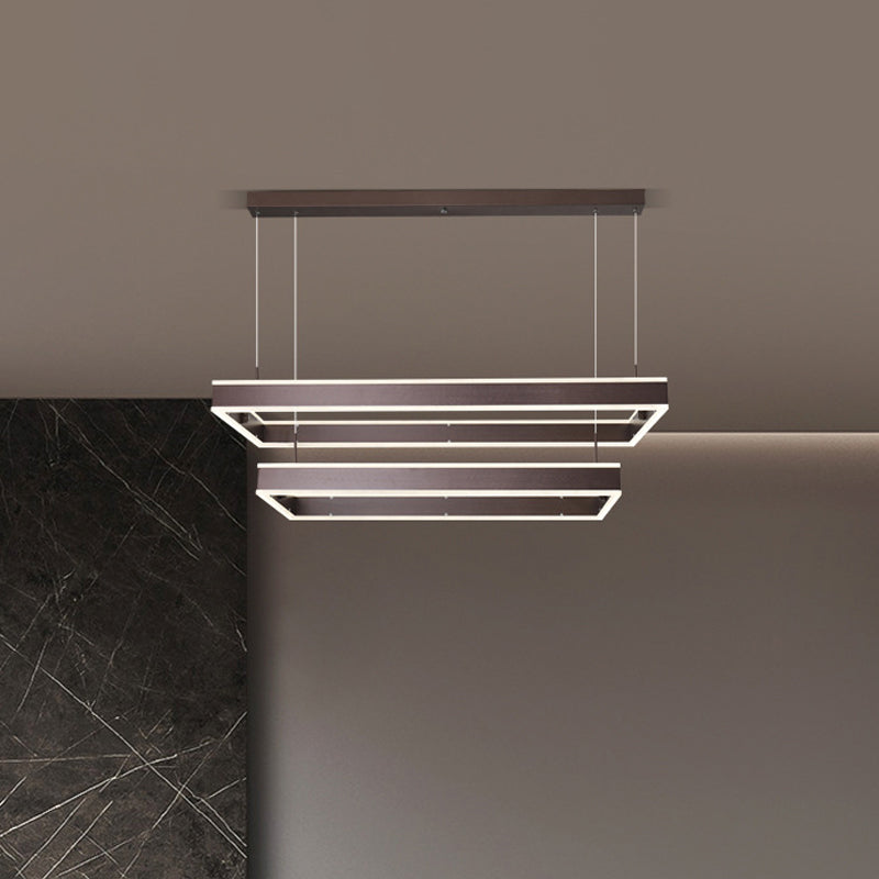Simplicity LED Hanging Ceiling Light Coffee 2/3/4 Tiered Chandelier - Rebooters