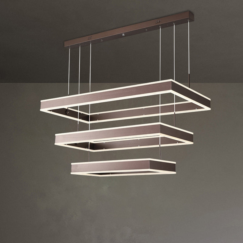 Simplicity LED Hanging Ceiling Light Coffee 2/3/4 Tiered Chandelier - Rebooters