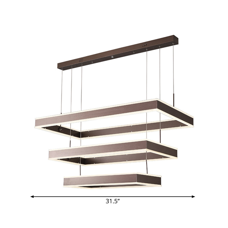 Simplicity LED Hanging Ceiling Light Coffee 2/3/4 Tiered Chandelier - Rebooters