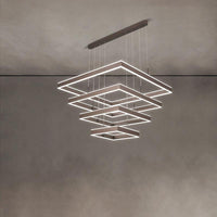 2/3/4 Tiers Square Living Room Chandelier Acrylic LED Pendant - Rebooters