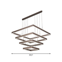 2/3/4 Tiers Square Living Room Chandelier Acrylic LED Pendant - Rebooters