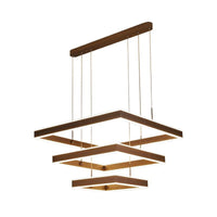 2/3/4 Tiers Square Living Room Chandelier Acrylic LED Pendant - Rebooters